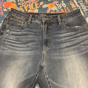 Time & Tru jeans High Rise Skinny distressed jeans. Medium wash